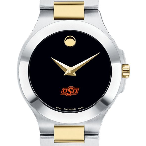 Oklahoma State Women's Movado Collection Two-Tone Watch with Black Dial - Image 1