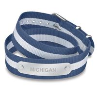 University of Michigan Double Wrap NATO ID Bracelet