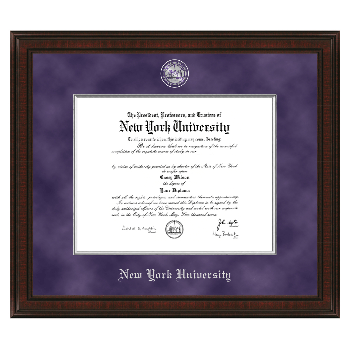 New York University Diploma Frame Excelsior Graduation Gift
