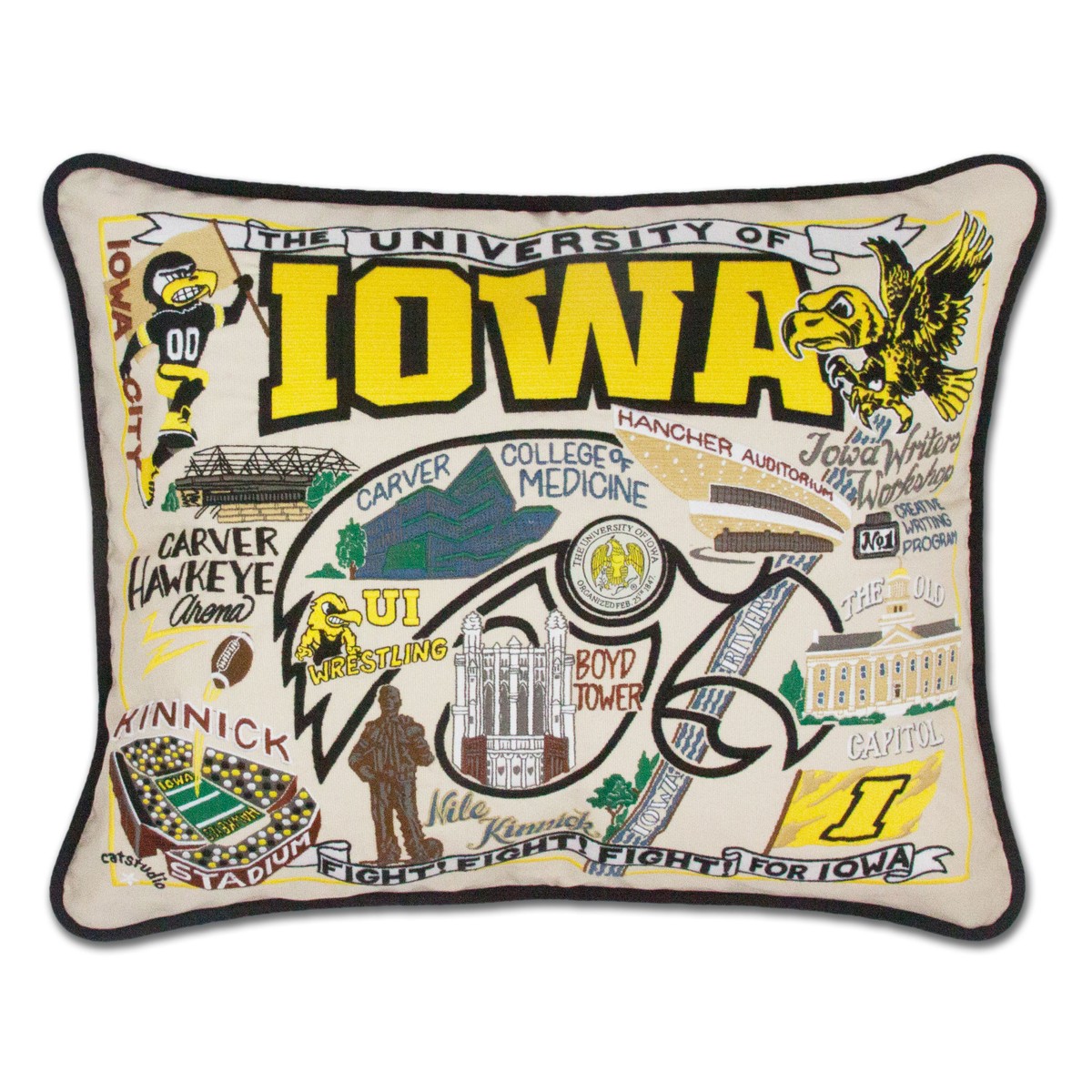 Iowa Embroidered Pillow at M.LaHart & Co.