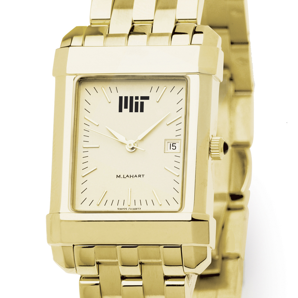 MIT Men's Gold Quad Watch with Bracelet