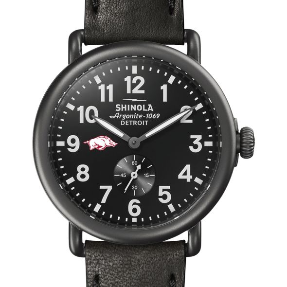 Arkansas Razorbacks Shinola Watch, The Runwell 41mm Black Dial - Image 1
