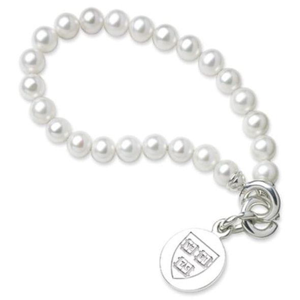 Harvard Pearl Bracelet with Sterling Silver Charm - Image 1