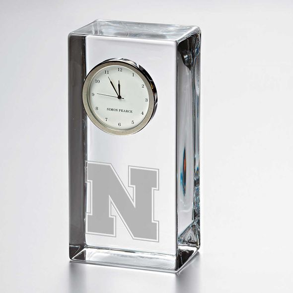 Nebraska Tall Glass Desk Clock by Simon Pearce - Image 1