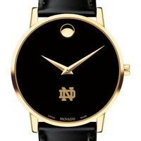 University of Notre Dame Men's Movado Gold Museum Classic Leather