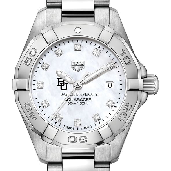 Baylor University W's TAG Heuer Steel Aquaracer w MOP Dia Dial
