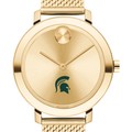 Michigan State Women's Movado Bold Gold with Mesh Bracelet - Image 1