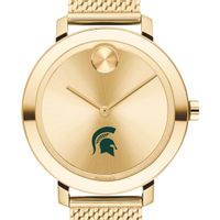 Michigan State Women's Movado Bold Gold with Mesh Bracelet