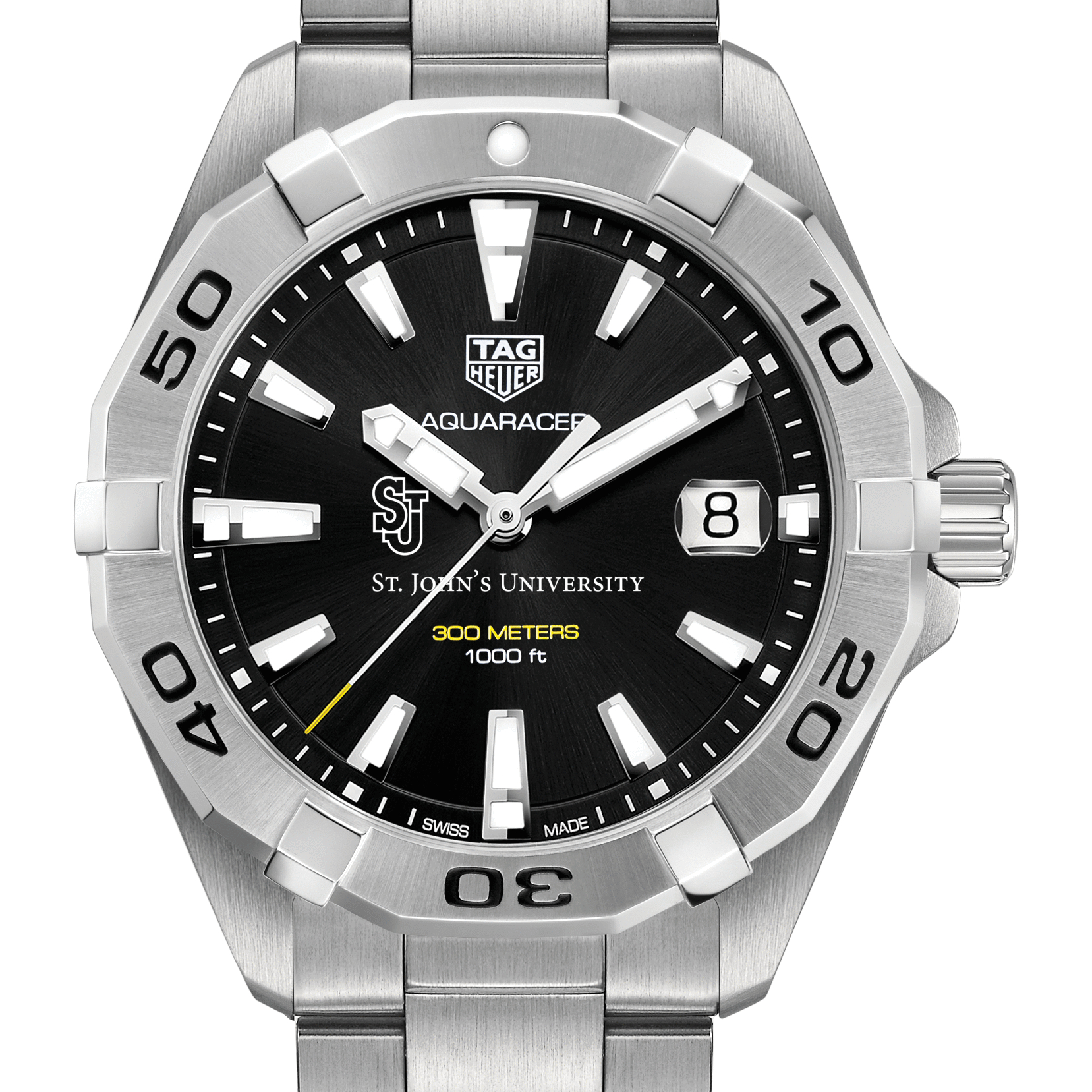 St. John's Men's TAG Heuer Steel Aquaracer with Black Dial
