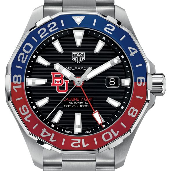 BU Men's TAG Heuer Automatic GMT Aquaracer with Black Dial and Blue & Red Bezel - Image 1