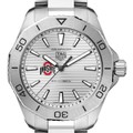 Ohio State Men's TAG Heuer Steel Aquaracer with Silver Dial - Image 1