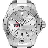 Ohio State Men's TAG Heuer Steel Aquaracer with Silver Dial