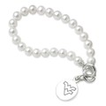 West Virginia University Pearl Bracelet with Sterling Silver Charm - Image 1