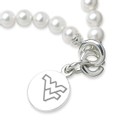 West Virginia University Pearl Bracelet with Sterling Silver Charm - Image 2