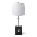 US Air Force Academy Polished Nickel Lamp with Marble Base & Linen Shade - Image 1