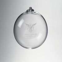 Ball State Glass Ornament by Simon Pearce