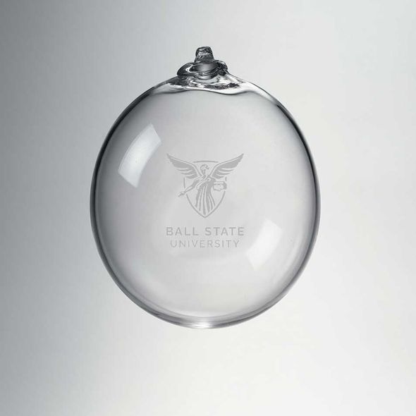 Ball State Glass Ornament by Simon Pearce - Image 1