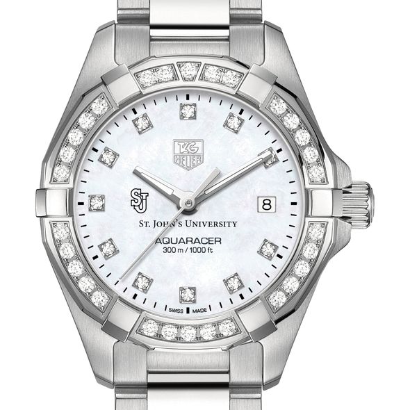 St. John's University W's TAG Heuer Steel Aquaracer with MOP Dia Dial & Bezel