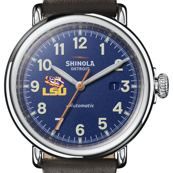 LSU Shinola Watch, The Runwell Automatic 45mm Royal Blue Dial - Image 1