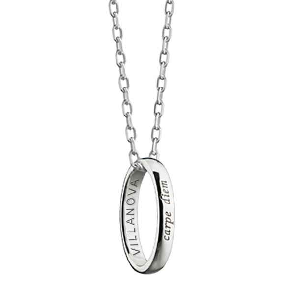 Villanova University Monica Rich Kosann "Carpe Diem" Poesy Ring Necklace in Silver - Image 1