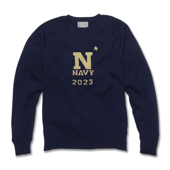 USNA Class of 2023 Navy Blue and Gold Sweater by M.LaHart - Image 1