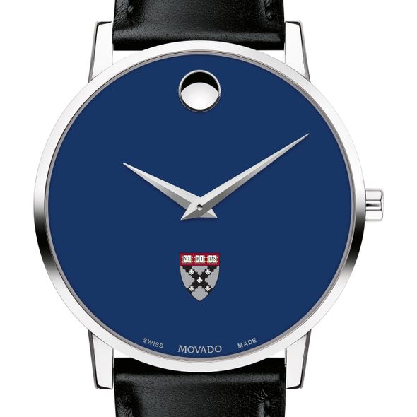Harvard Business School Men's Movado Museum with Blue Dial & Leather Strap
