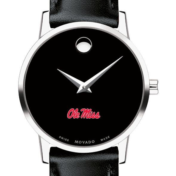 Ole Miss Women's Movado Museum with Leather Strap - Image 1