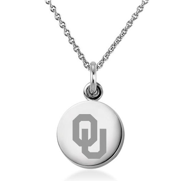 University of Oklahoma Necklace with Charm in Sterling Silver - Image 1