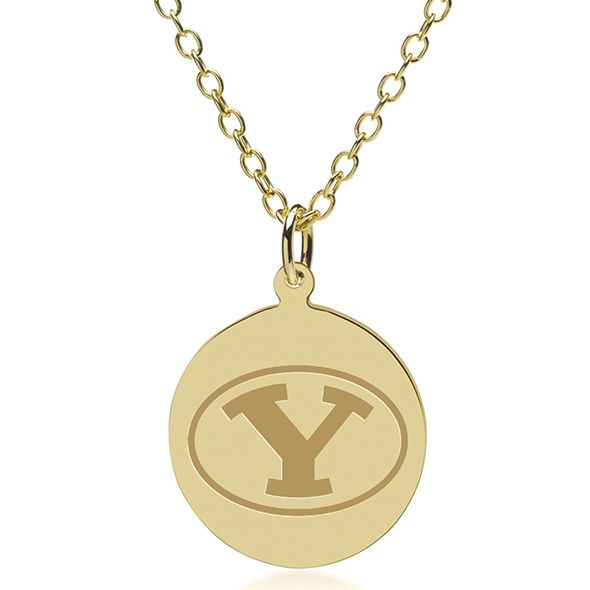 BYU 18K Gold Pendant & Chain - Image 1