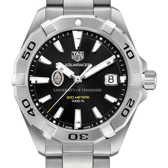 University of Tennessee Men's TAG Heuer Steel Aquaracer with Black Dial - Image 1