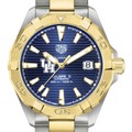 click to view Houston Men's TAG Heuer Automatic Two-Tone Aquaracer with Blue Dial - Image 1