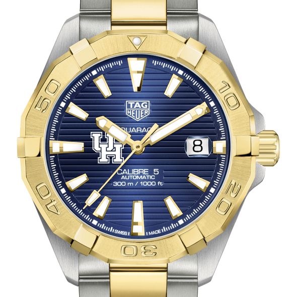 Houston Men's TAG Heuer Automatic Two-Tone Aquaracer with Blue Dial - Image 1