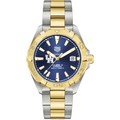 click to view Houston Men's TAG Heuer Automatic Two-Tone Aquaracer with Blue Dial - Image 2