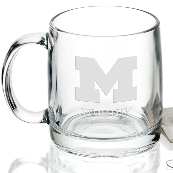 University of Michigan 13 oz Glass Coffee Mug at M.LaHart & Co.