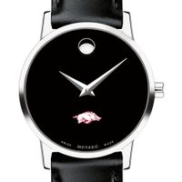 University of Arkansas Women's Movado Museum with Leather Strap