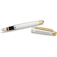 University of Arkansas Fountain Pen in Sterling Silver with Gold Trim