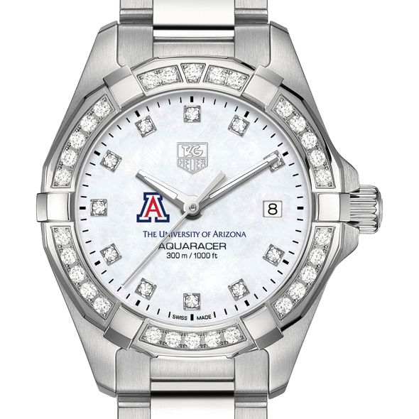 University of Arizona W's TAG Heuer Steel Aquaracer with MOP Dia Dial & Bezel