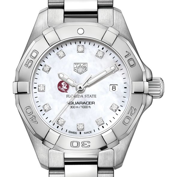FSU Women's TAG Heuer Steel Aquaracer with MOP Diamond Dial