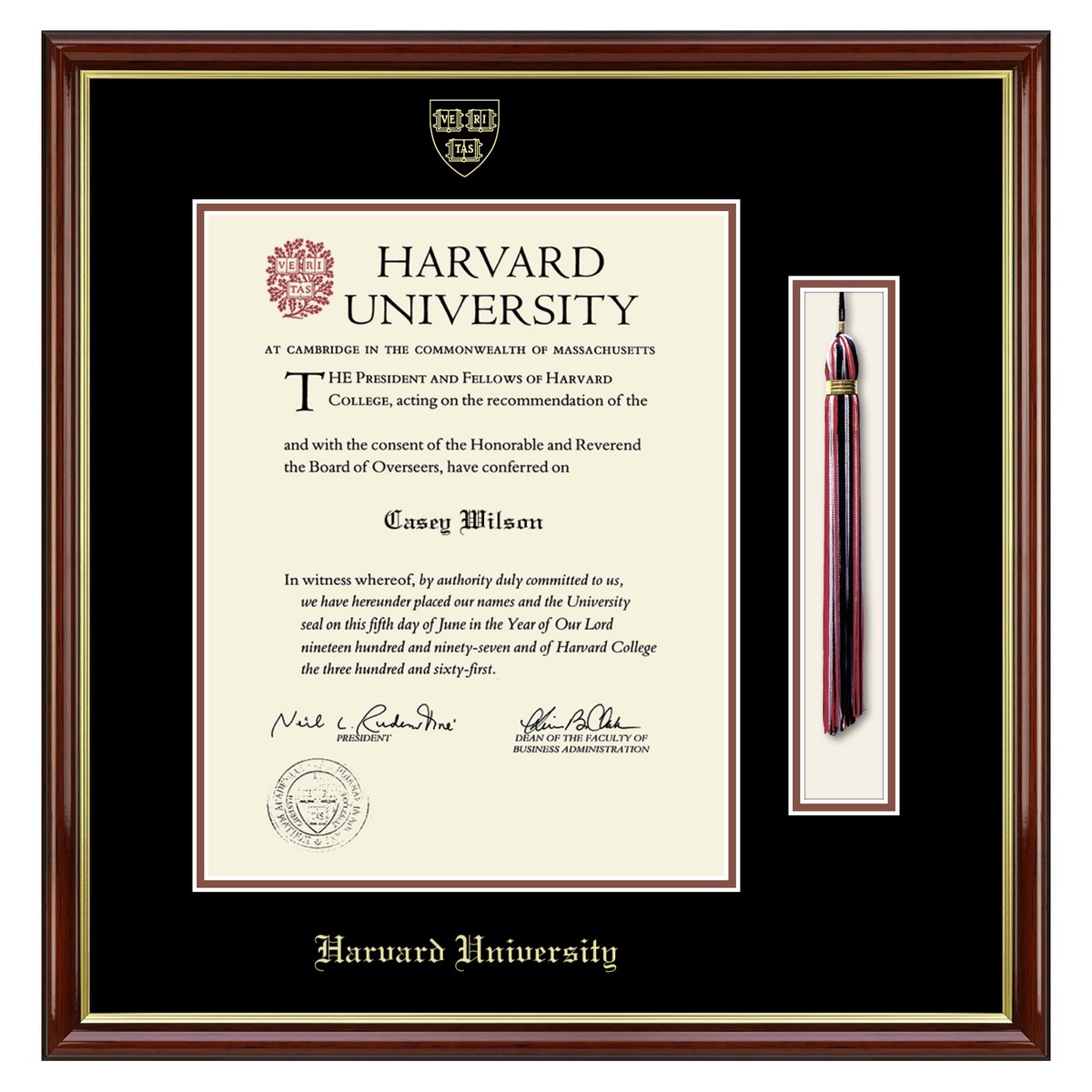 Official Harvard Diploma Frame with Tassel Display Graduation Gift