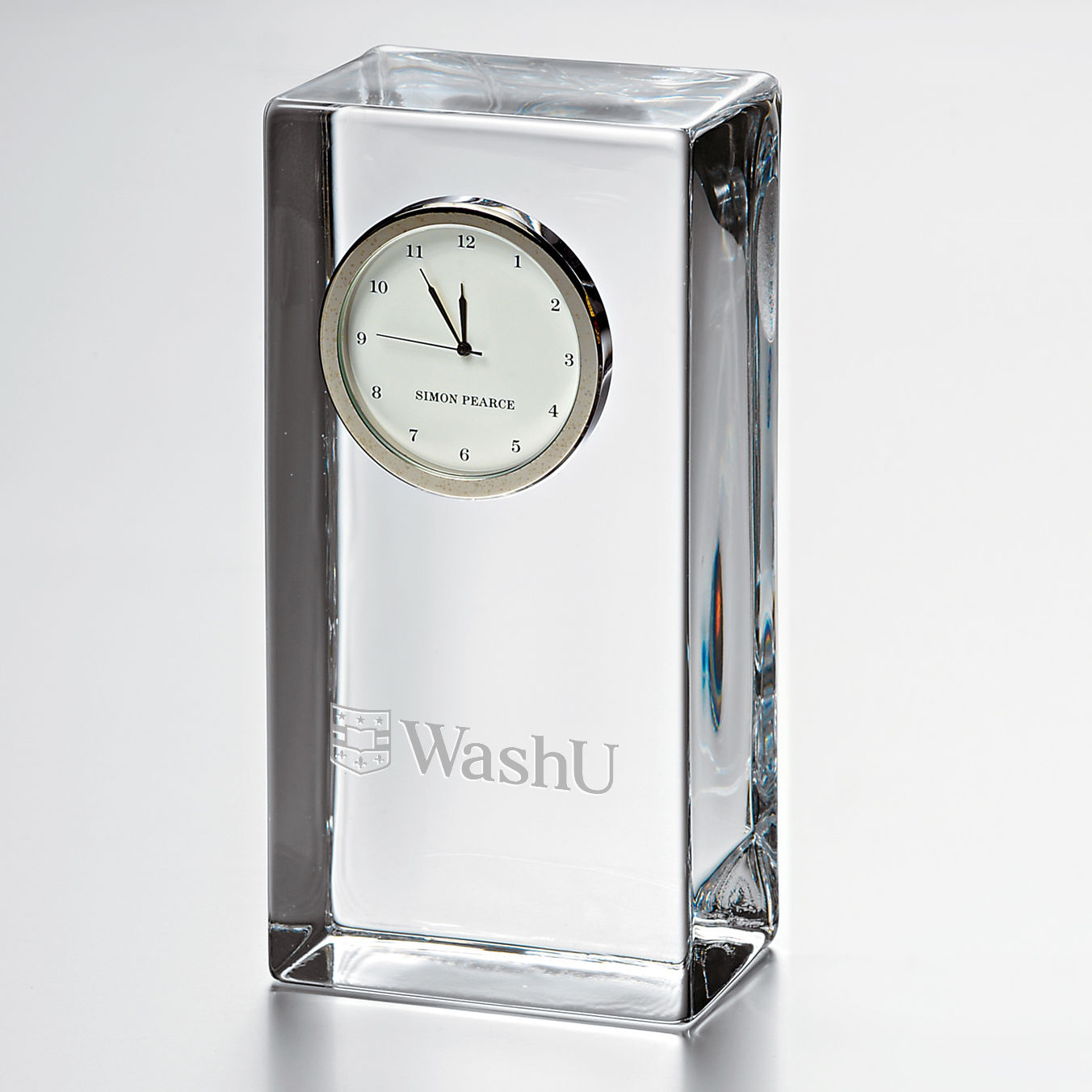 WUSTL Tall Desk Clock by Simon Pearce