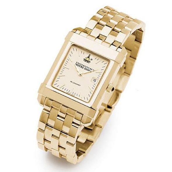 University of Notre Dame Men's Swiss Watch - Gold Quad with Bracelet by ...