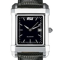 ASU Men's Black Quad Watch with Leather Strap