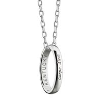 University of Kentucky Monica Rich Kosann "Carpe Diem" Poesy Ring Necklace in Silver