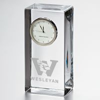 Wesleyan Tall Glass Desk Clock by Simon Pearce