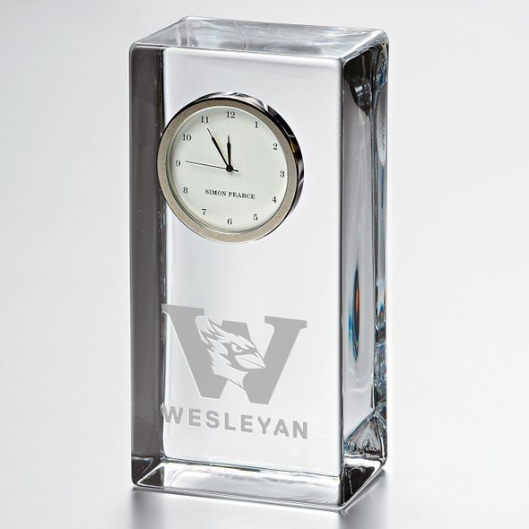 Wesleyan Tall Glass Desk Clock by Simon Pearce - Image 1