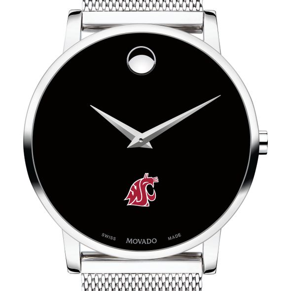 Washington State University Men's Movado Museum with Mesh Bracelet