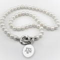 Texas A&M Pearl Necklace with Sterling Silver Charm - Image 1