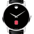 NC State Men's Movado Museum with Leather Strap - Image 1