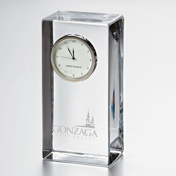 Gonzaga Tall Glass Desk Clock by Simon Pearce - Image 1