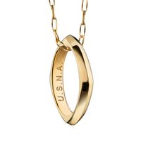 Naval Academy Monica Rich Kosann Poesy Ring Necklace in Gold
